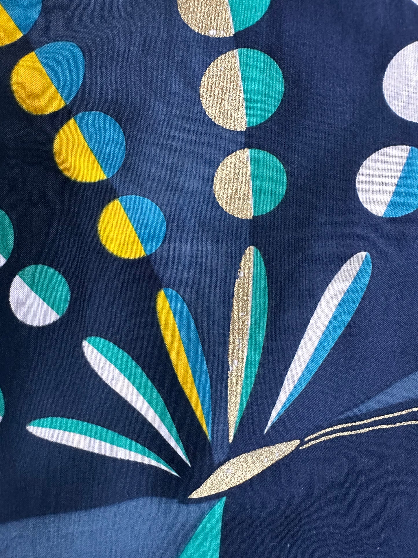 Hand-Sewn Autumn Leaves Yukata with Gold Details