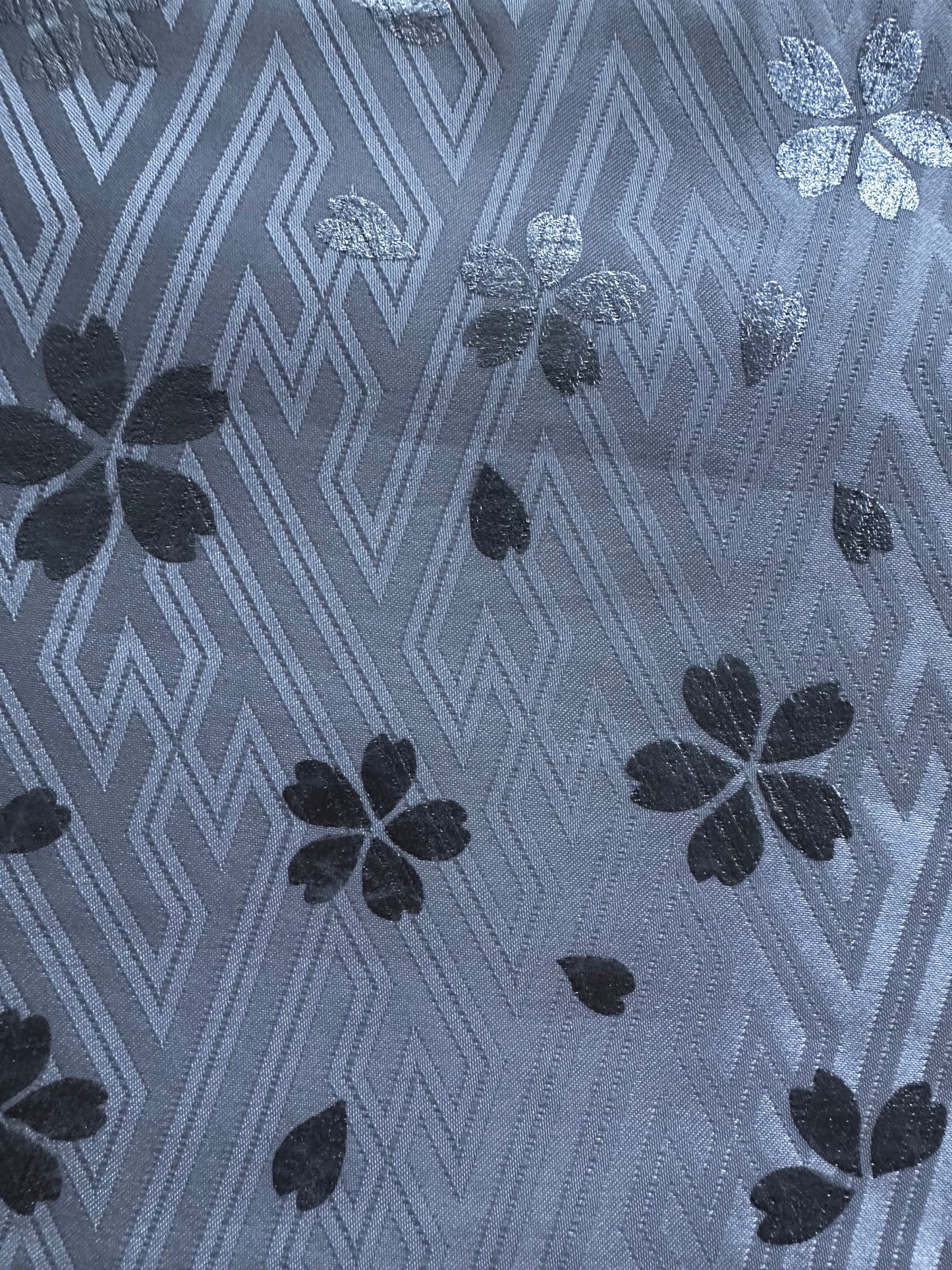 Vivid Purple & White Sakura Hanhaba Obi