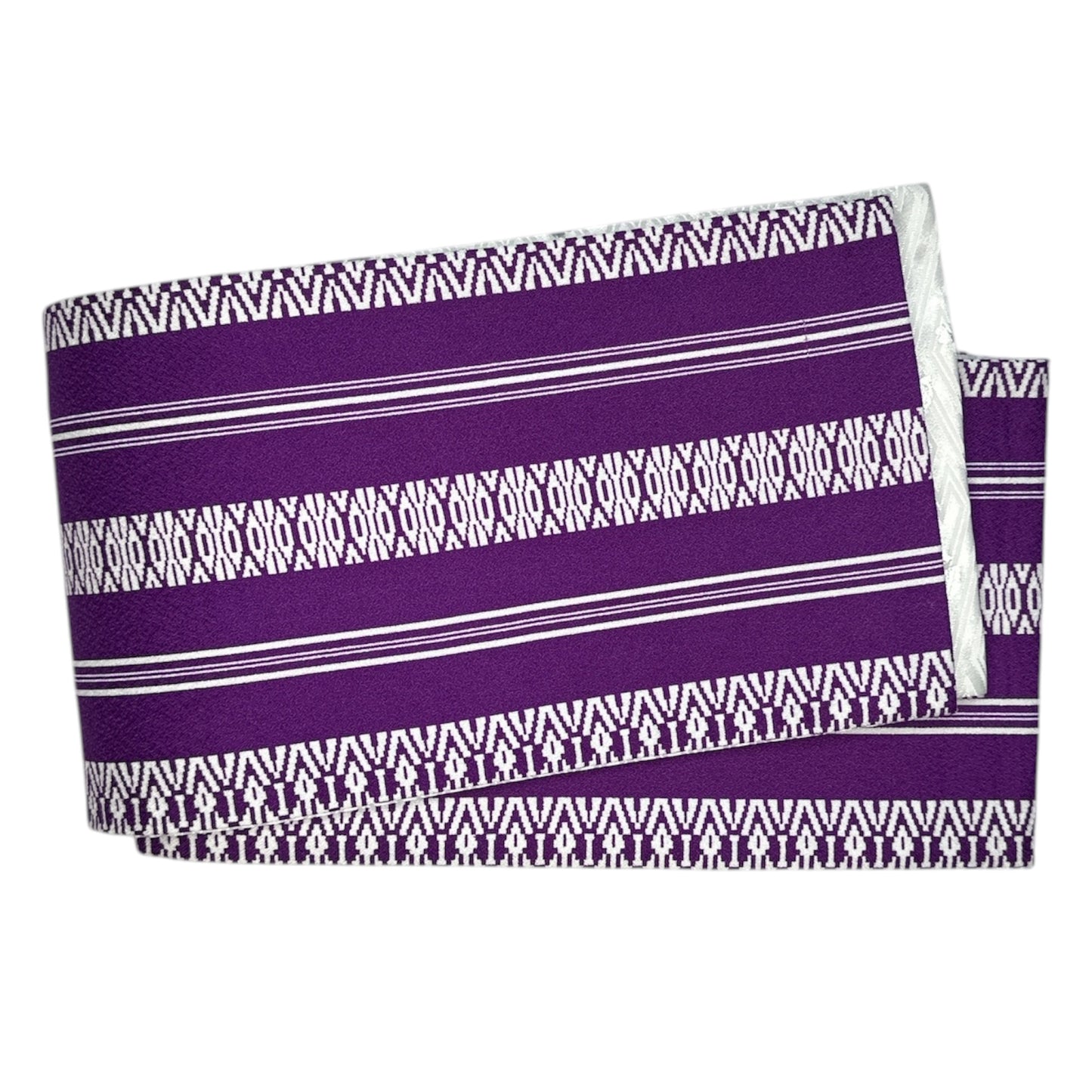 Vivid Purple & White Sakura Hanhaba Obi