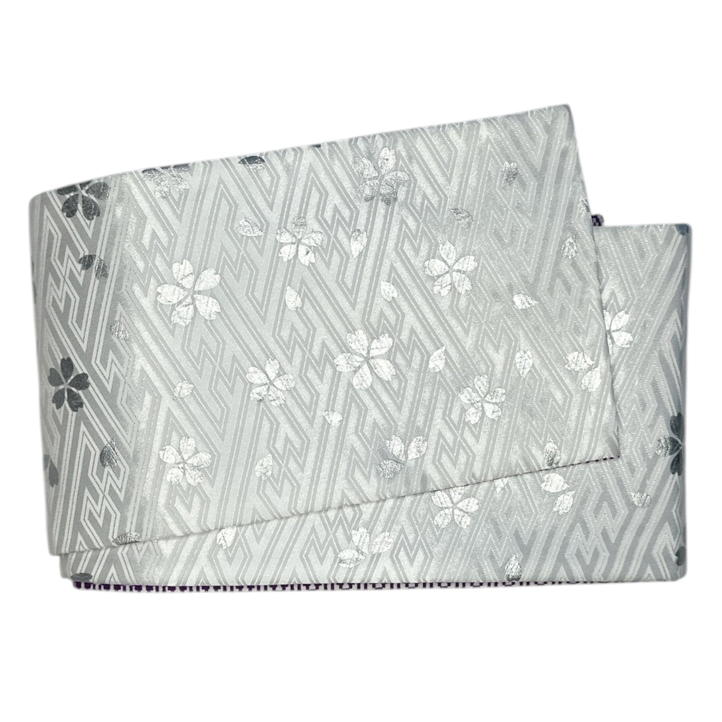 Vivid Purple & White Sakura Hanhaba Obi