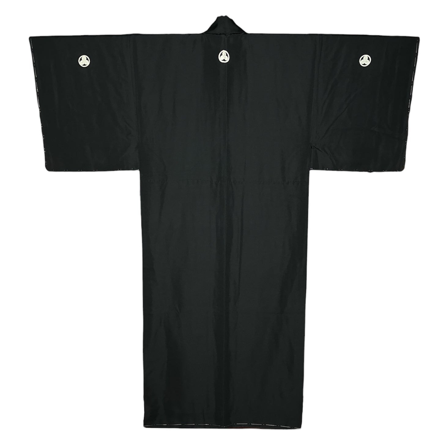 Five-Crest Black Silk Kimono