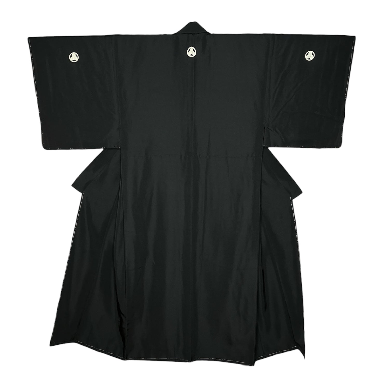Five-Crest Black Silk Kimono