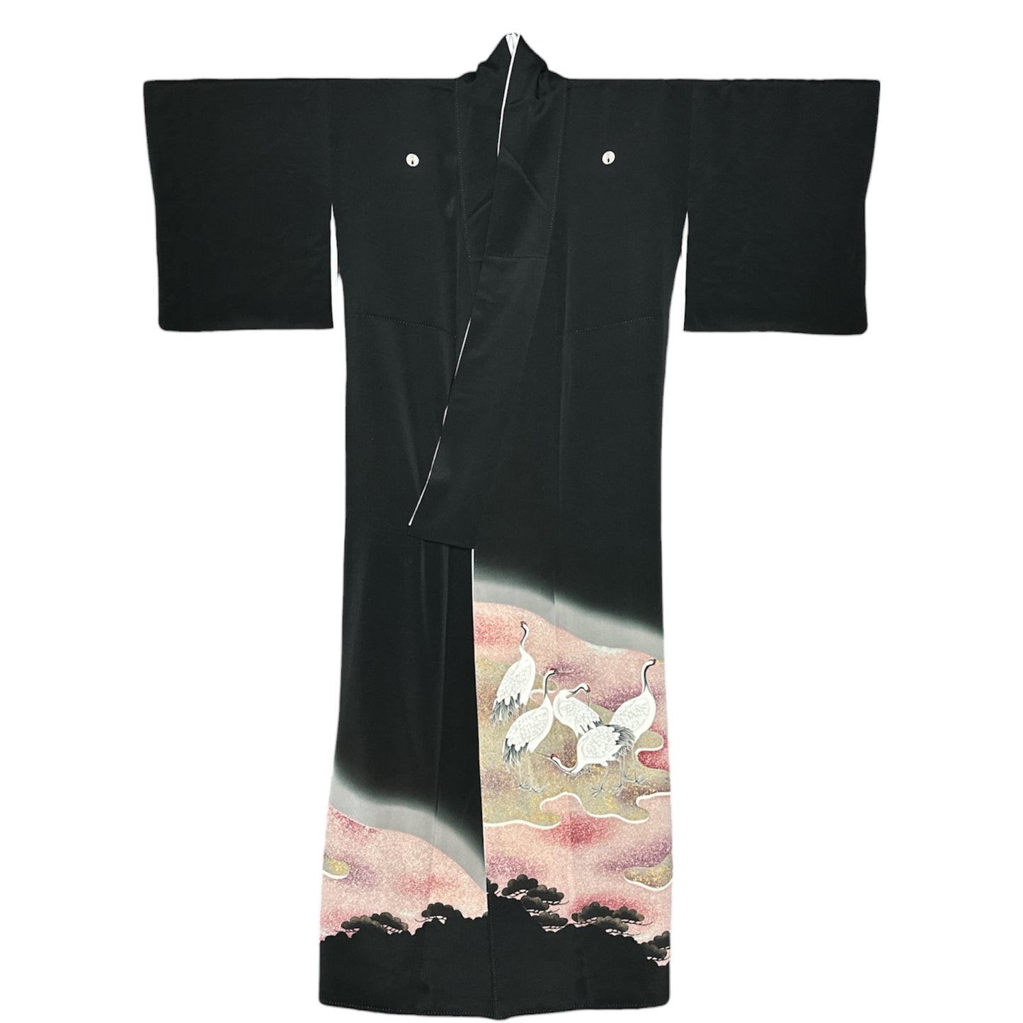 Resting Cranes Kurotomesode