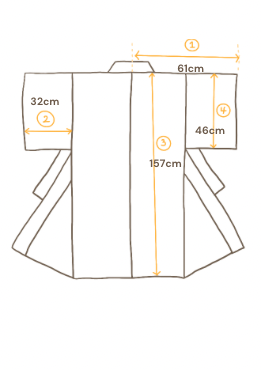 Chimono Komon cu flori de prun