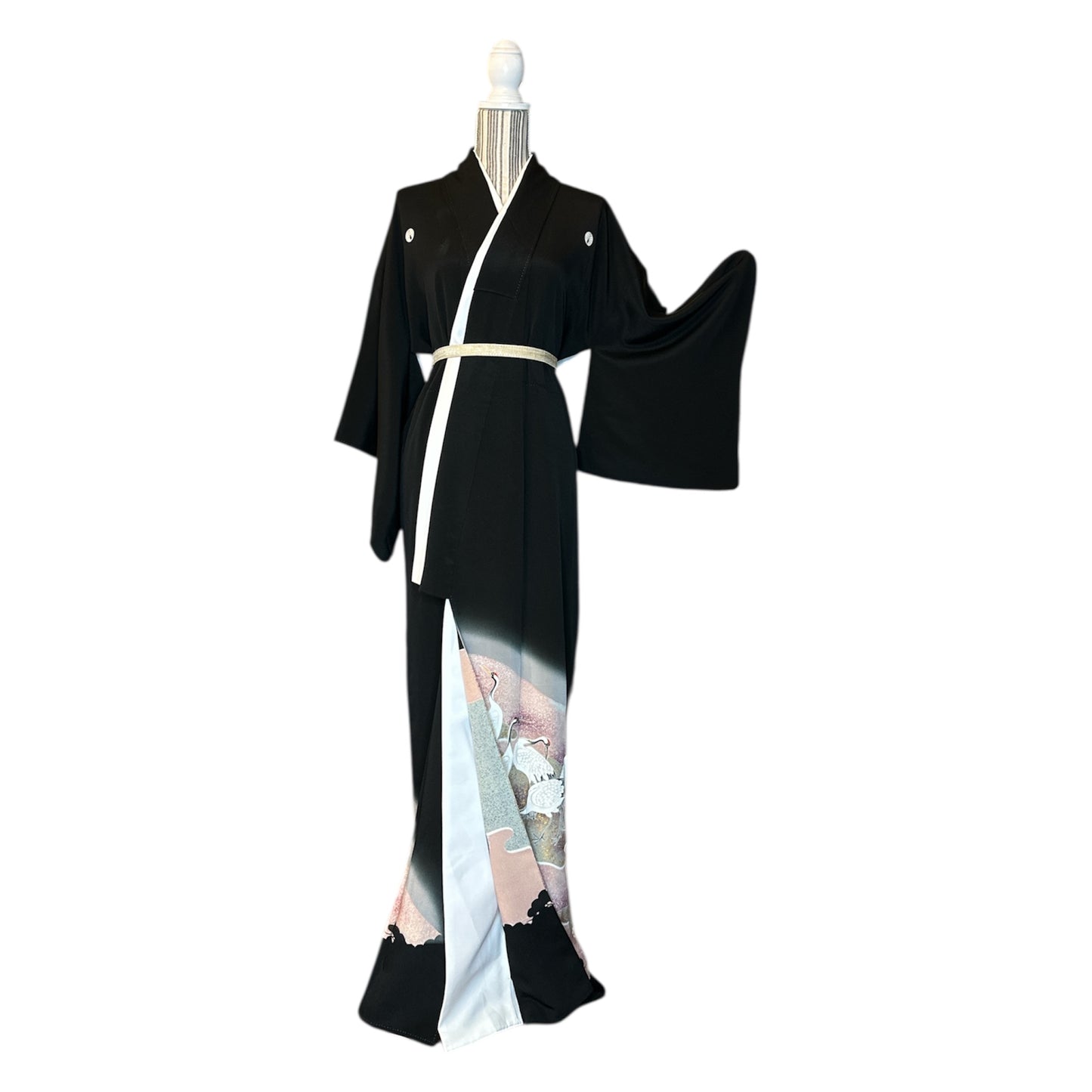 Resting Cranes Kurotomesode