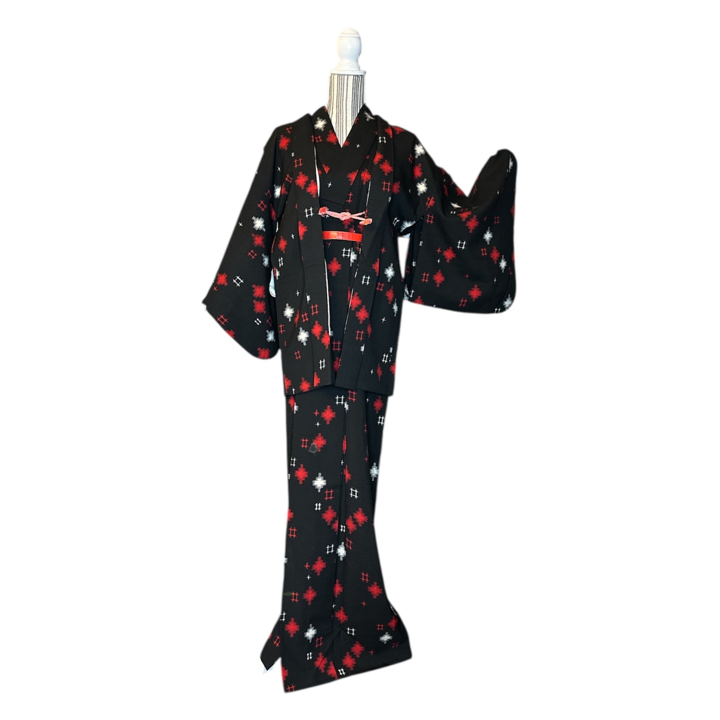 Kasuri Cross Vintage Haori & Kimono Set