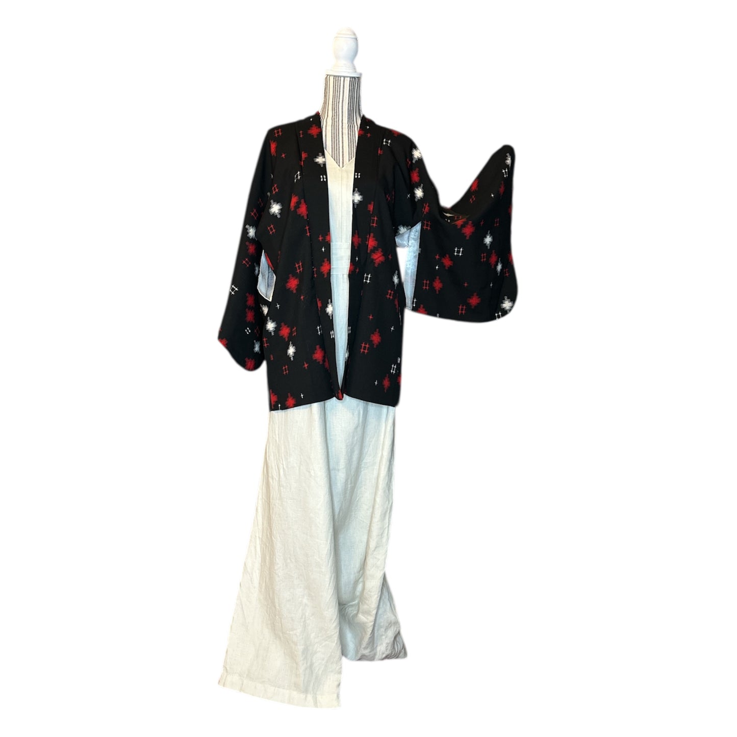 Kasuri Cross Vintage Haori & Kimono Set