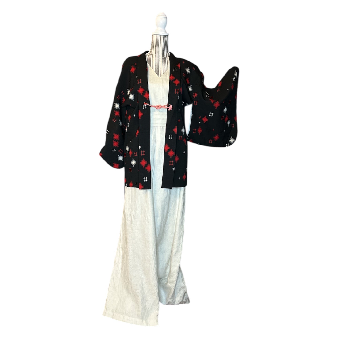 Kasuri Cross Vintage Haori & Kimono Set