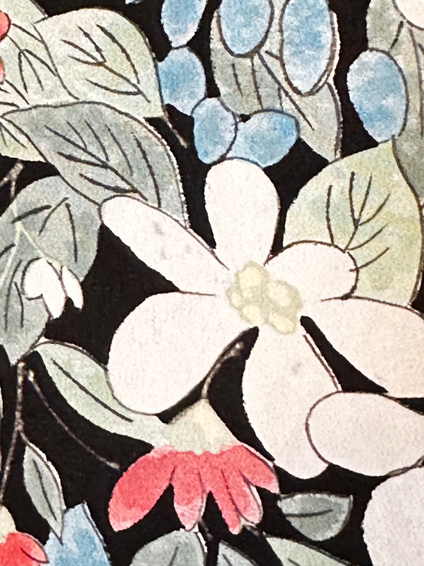 Komon Haori din mătase pictată