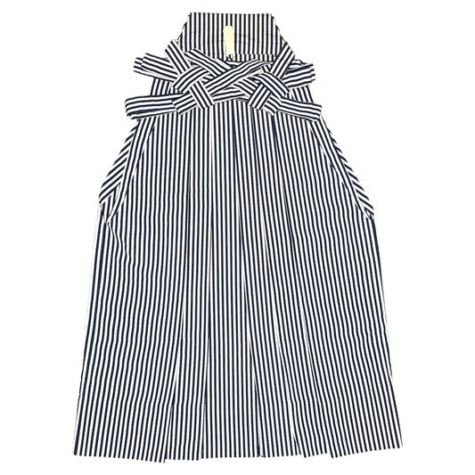 Andon Hakama | Navy Blue with Light Grey Stripes