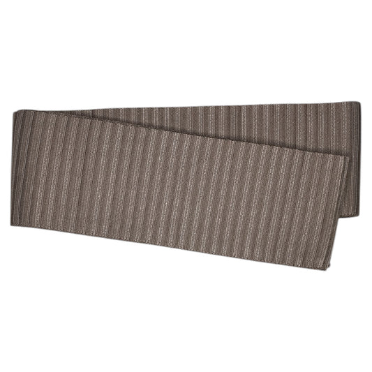 Kaku Haba Men’s Obi | Taupe & Brown Vertical Stripes