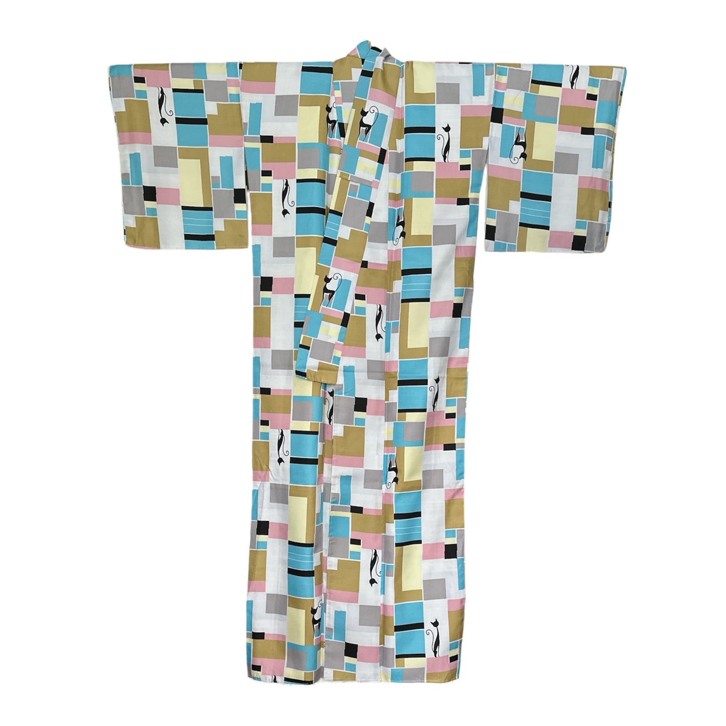 Geometrinen kissa Komon Kimono