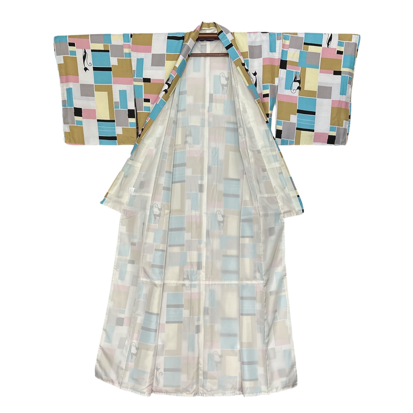 Geometrinen kissa Komon Kimono