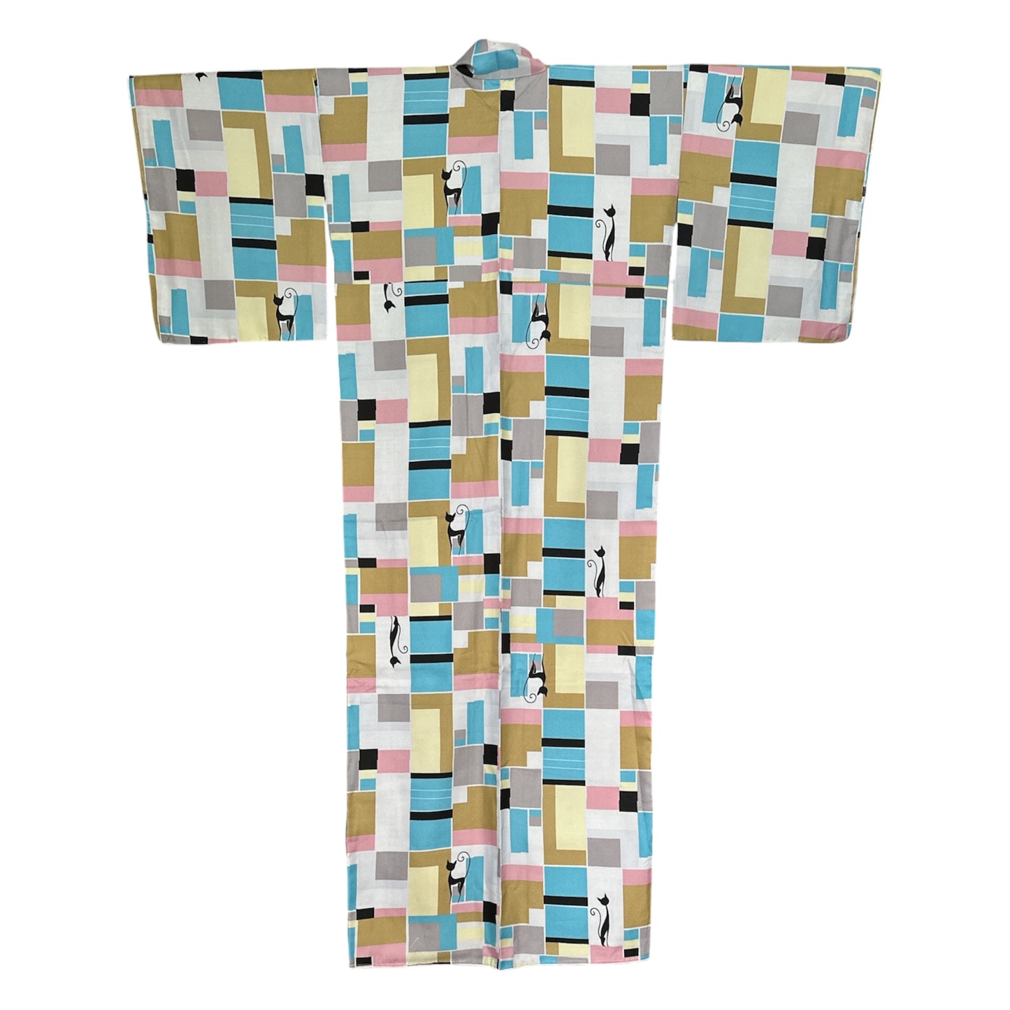 Geometrinen kissa Komon Kimono