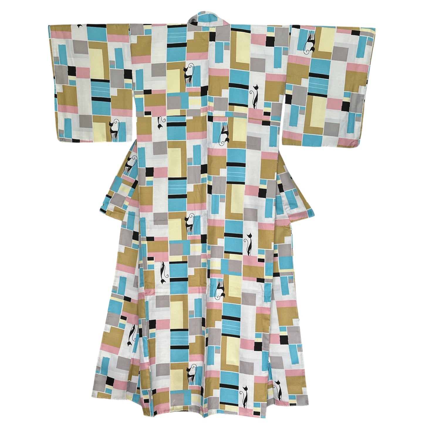 Geometrinen kissa Komon Kimono
