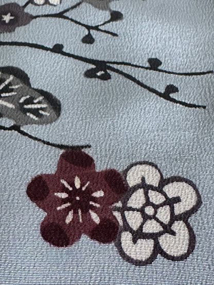 Soft Grey Kimono with Birds&Flowers