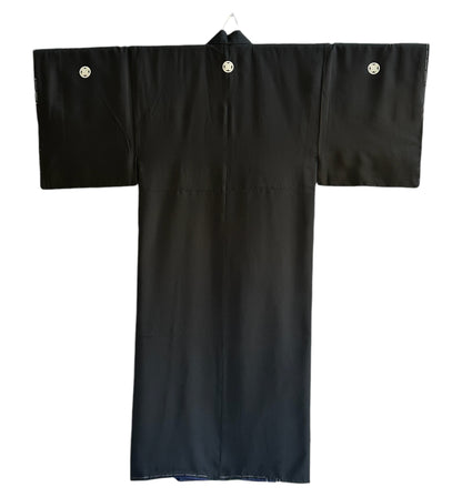 Formal Men’s Kimono with 5 Takanoha Kamon