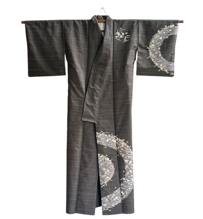 Kimono Homongi din mătase maro Pongee