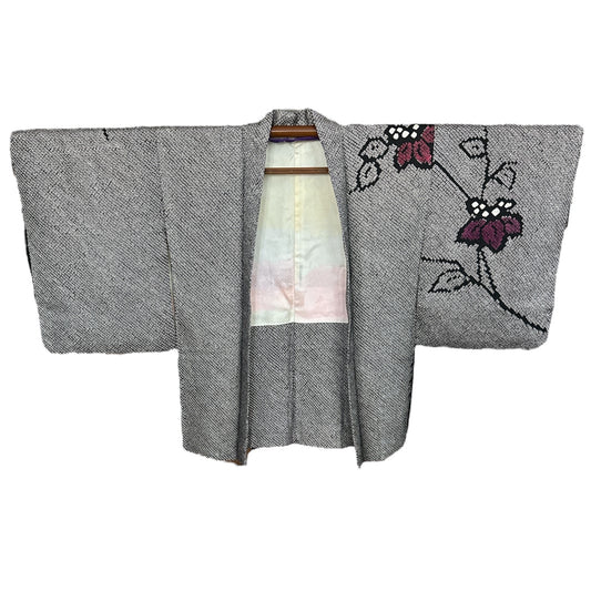 Punainen ja violetti kukka Shibori Haori
